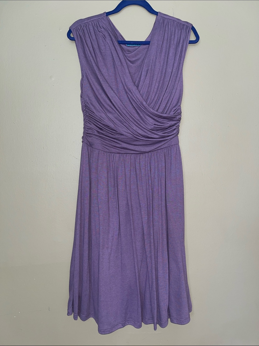 Velvet Lavender Sleeveless Wrap-Front Knit  Dress